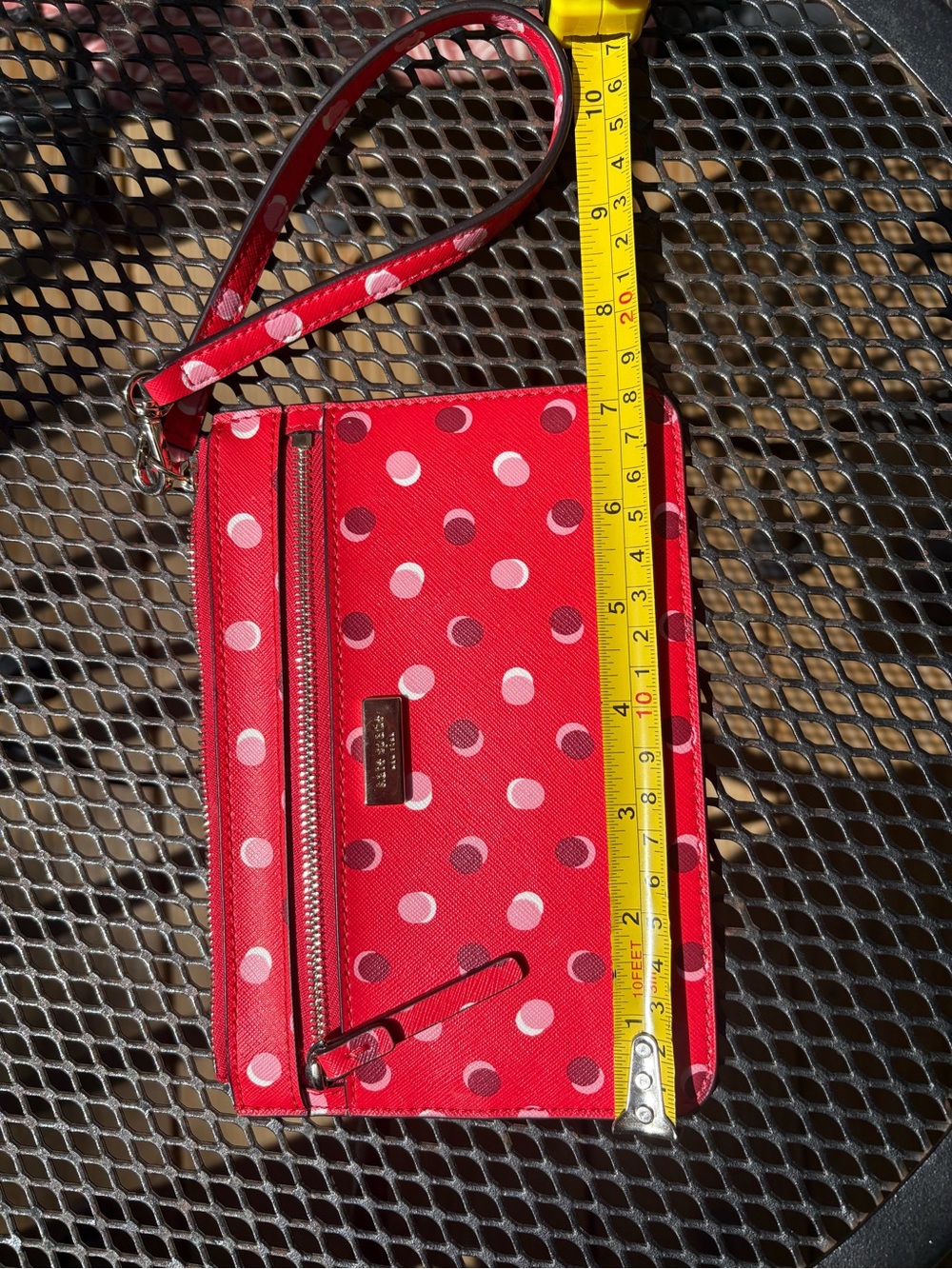 kate spade Red Polka Dot Wristlet with Detachable Strap